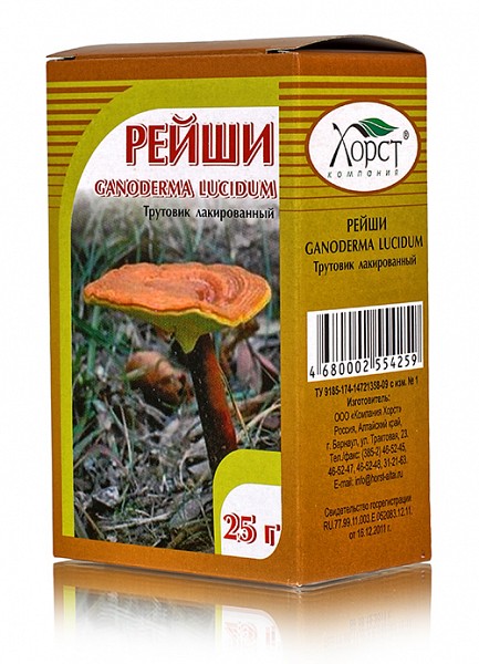 Настойка гриба рейши (трудовик лакированный), 25 гр в интернет магазине Pepper.kz