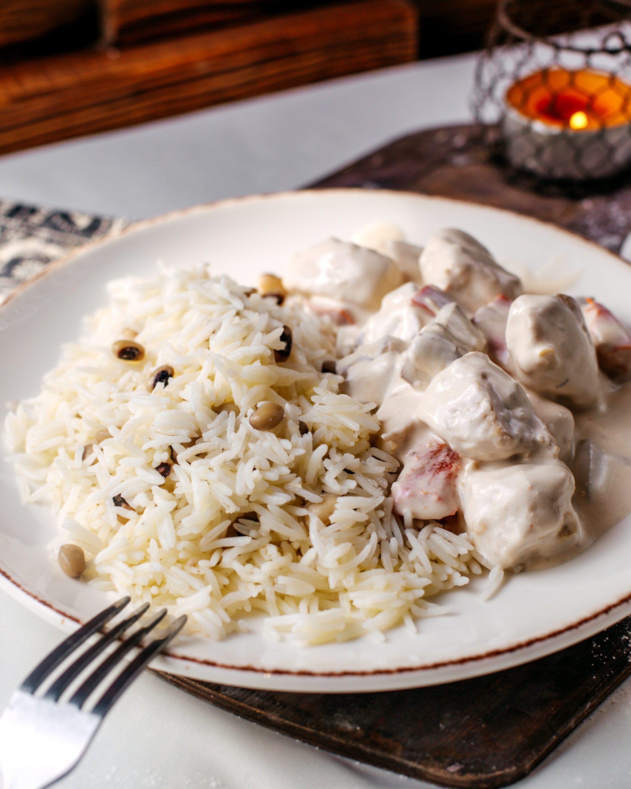 рис с курицей и грибами